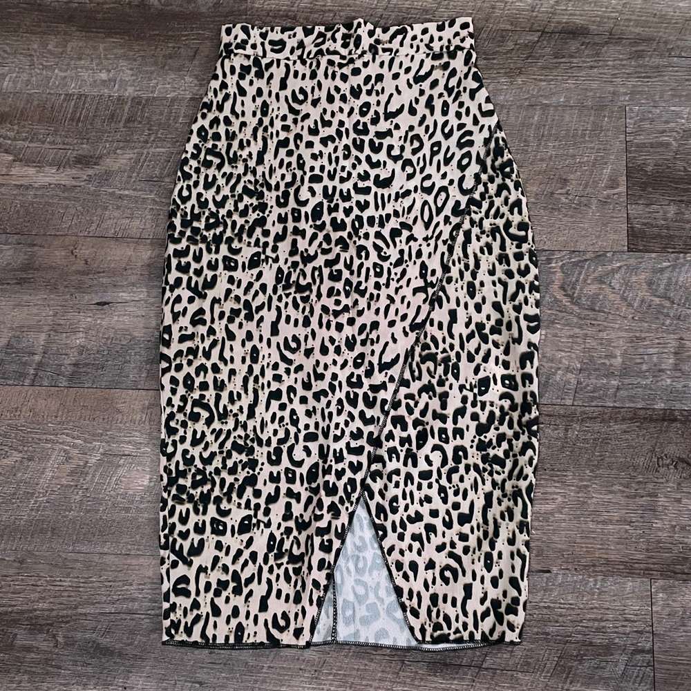 Leopard print wrap skirt